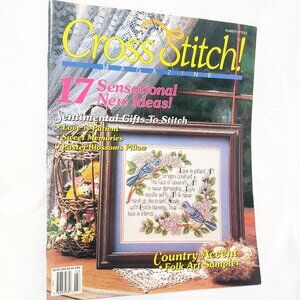 Cross Stitch Magazine Patterns 17 Designs 1993 Folk Art Sampler Blossoms Pillow